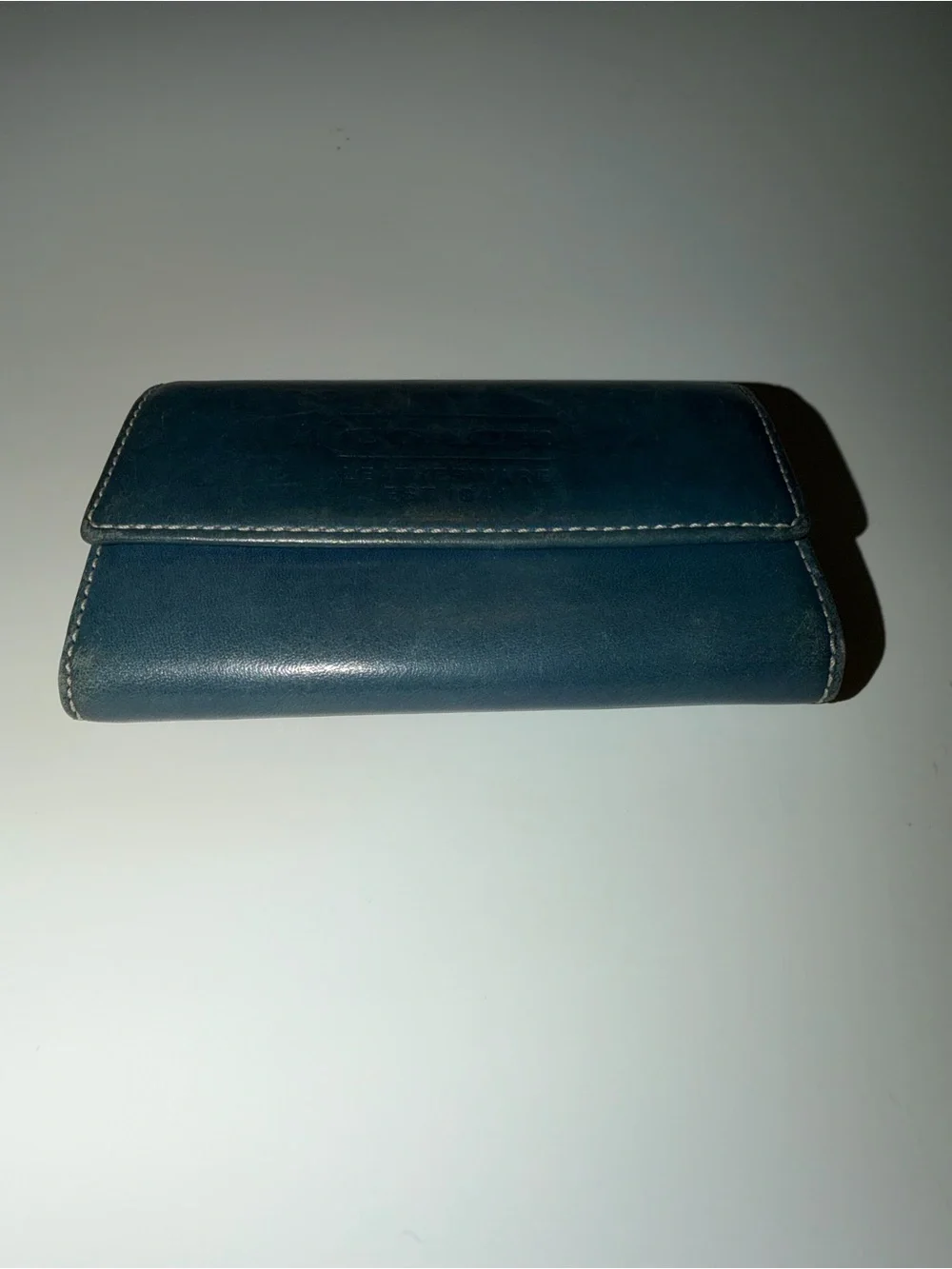 Coach Dark Teal Leather Case Style Wallet